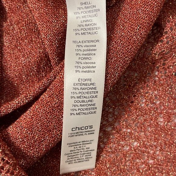 Chico’s Women’s Metallic Like Tunic/Sweater - Picture 10 of 12